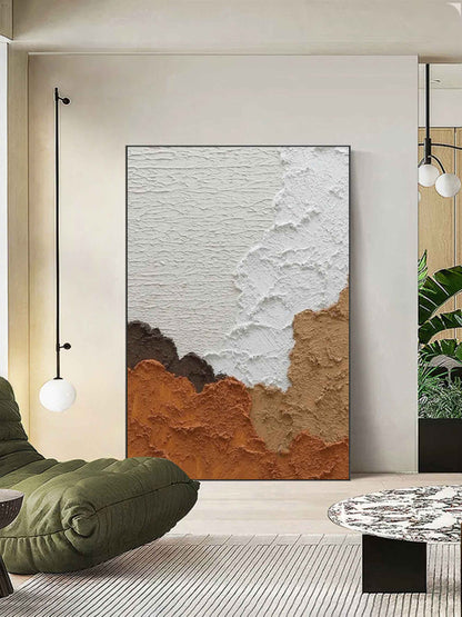 Abstract Earth Tones Oil Painting for Modern Home Decor and Art Lovers