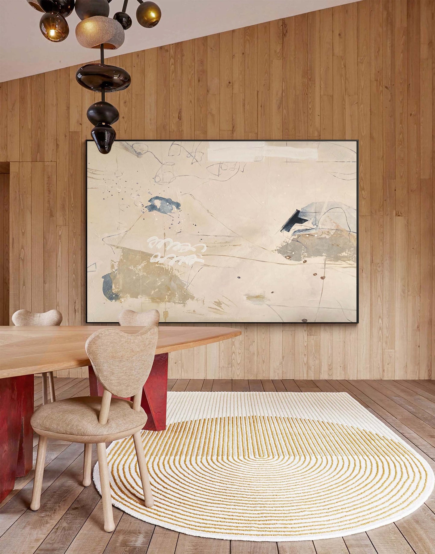 Elegant Minimalist Abstract Oil Painting for Modern Home Decor