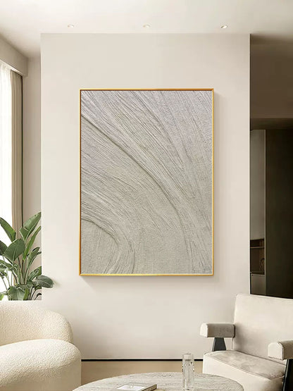 Textured Gray Abstract Oil Painting for Modern Home Decor