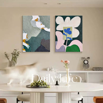 Contemporary Minimalist Floral Oil Painting for Modern Home Decor