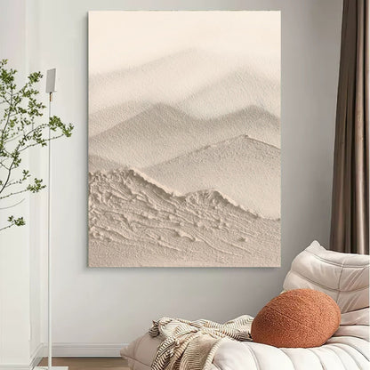 Minimalist Wabi-Sabi Landscape Oil Painting for Contemporary Home Décor