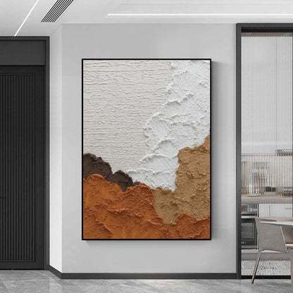 Abstract Earth Tones Oil Painting for Modern Home Decor and Art Lovers