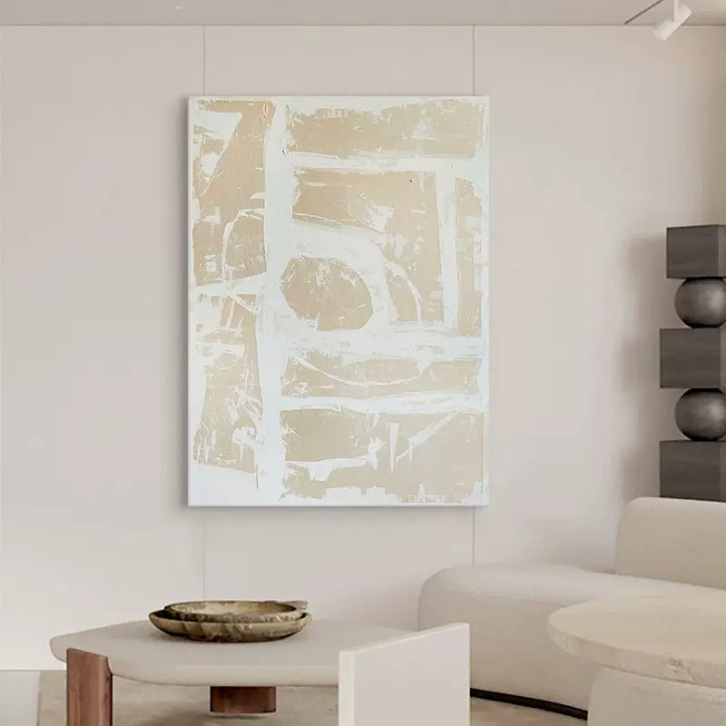 Elegant Minimalist Abstract Oil Painting for Modern Home Decor