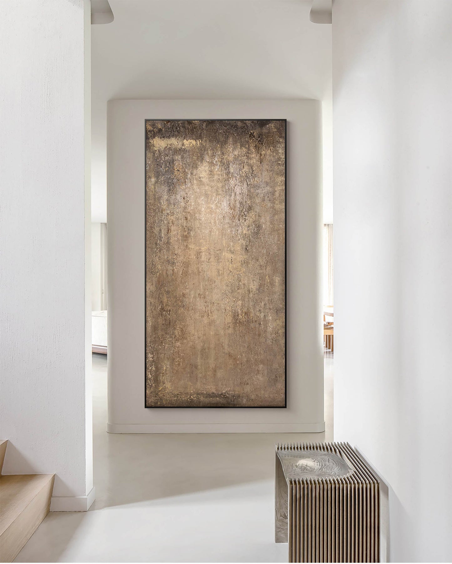 Elegant Minimalist Abstract Oil Painting for Modern Home Decor
