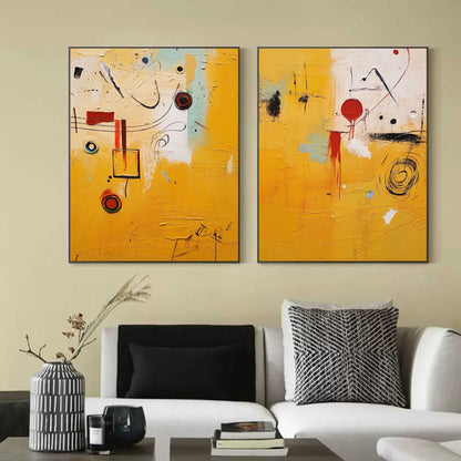 Vibrant Yellow Abstract Oil Painting for Modern Art Lovers