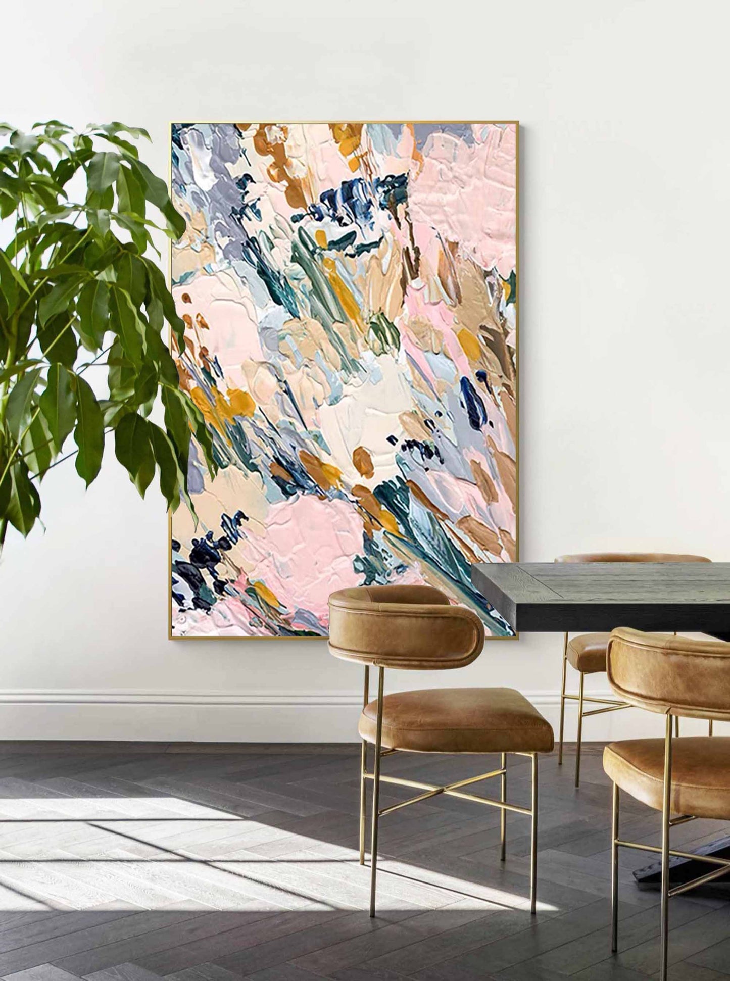 Vibrant Abstract Oil Painting for Modern Home Decor and Art Lovers