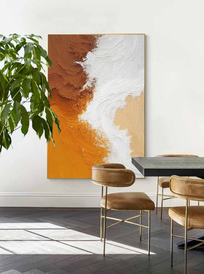 Warm Tones Abstract Oil Painting for Modern Home Decor and Art Lovers