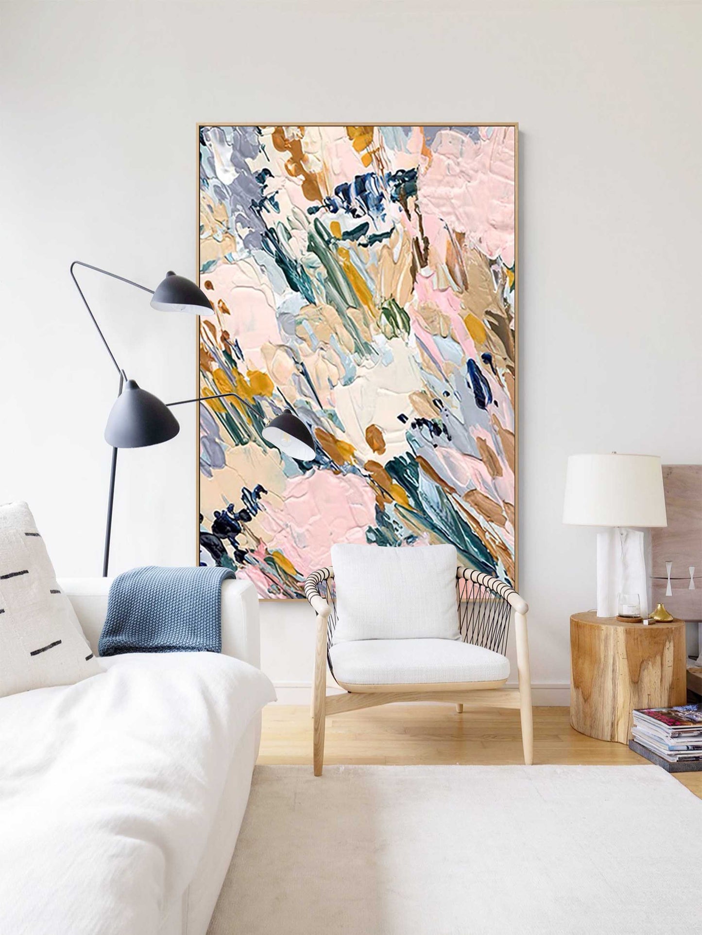 Vibrant Abstract Oil Painting for Modern Home Decor and Art Lovers