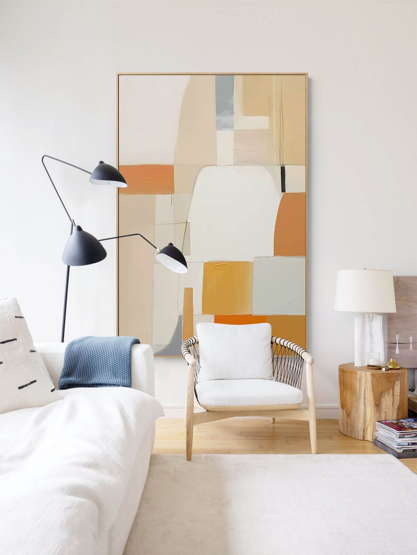 Abstract Geometric Oil Painting for Modern Home Décor and Art Lovers