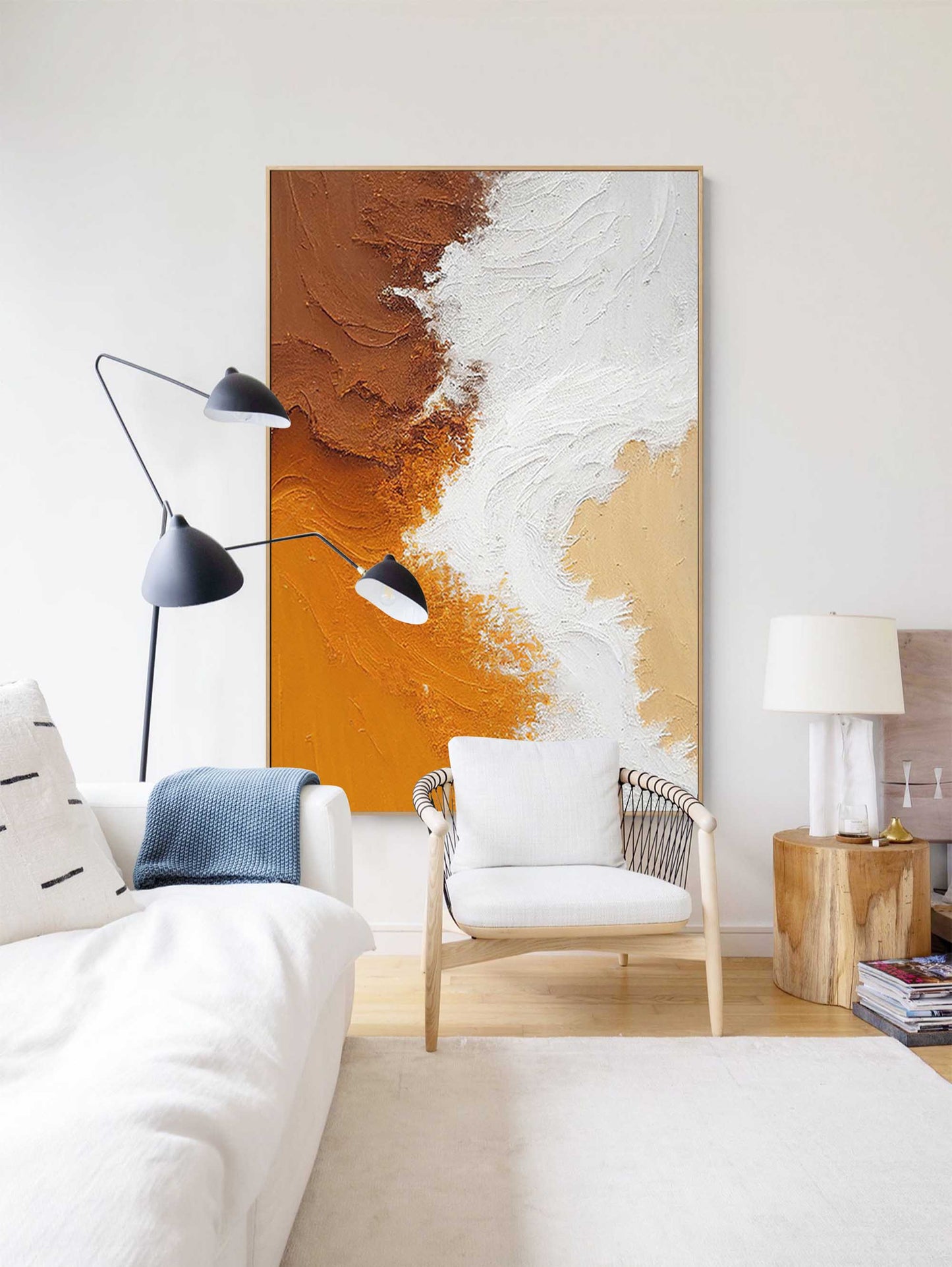 Warm Tones Abstract Oil Painting for Modern Home Decor and Art Lovers