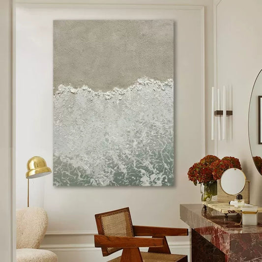 Tranquil Ocean Waves Oil Painting for Serene Home Décor