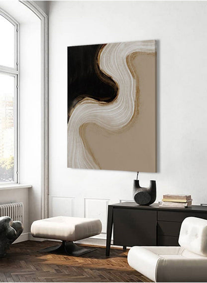 Elegant Minimalist Abstract Oil Painting for Modern Home Decor