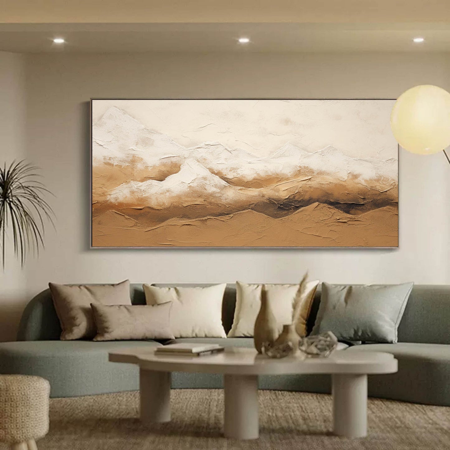 Abstract Mountain Landscape Oil Painting for Modern Home Decor