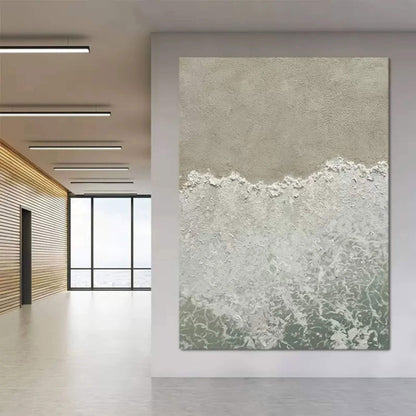 Serene Coastal Waves Oil Painting for Elegant Home Decor