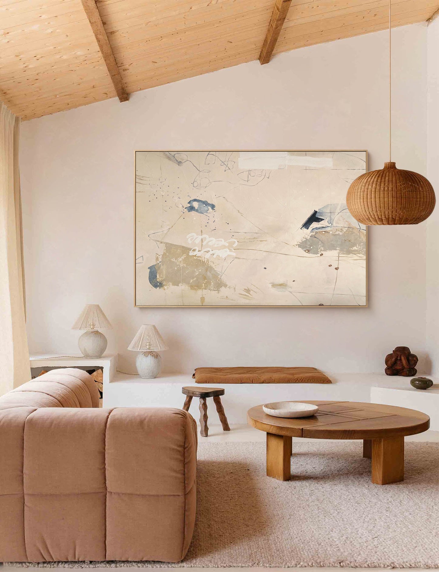 Elegant Minimalist Abstract Oil Painting for Modern Home Decor