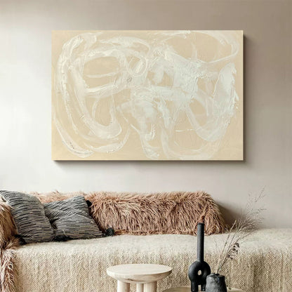 Serene Minimalist Abstract Oil Painting for Modern Home Decor