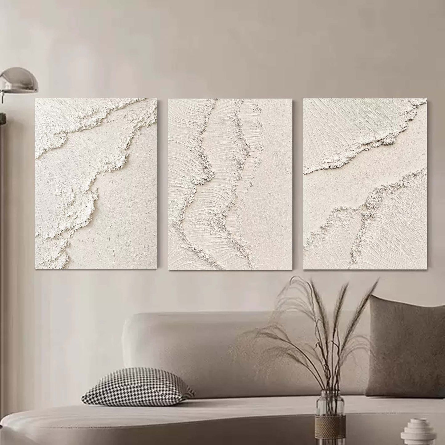 Textured Abstract Triptych for Modern Home Decor