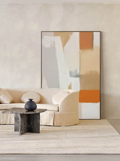 Abstract Geometric Oil Painting for Modern Home Decor and Art Collectors