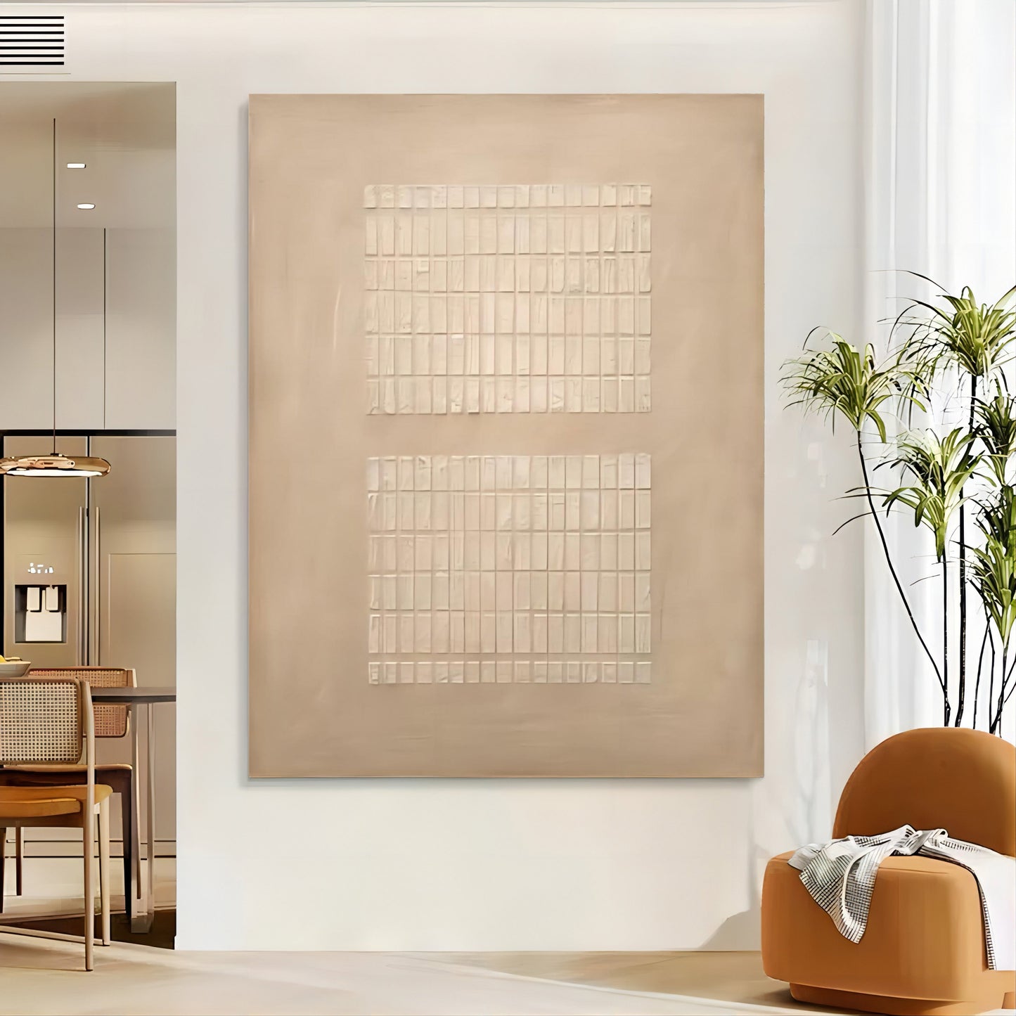 Elegant Minimalist Wabi-Sabi Oil Painting for Serene Home Decor