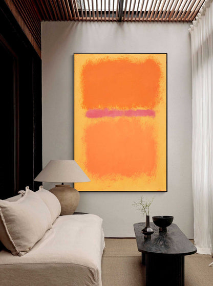 Vibrant Abstract Oil Painting in Warm Tones for Modern Home Decor