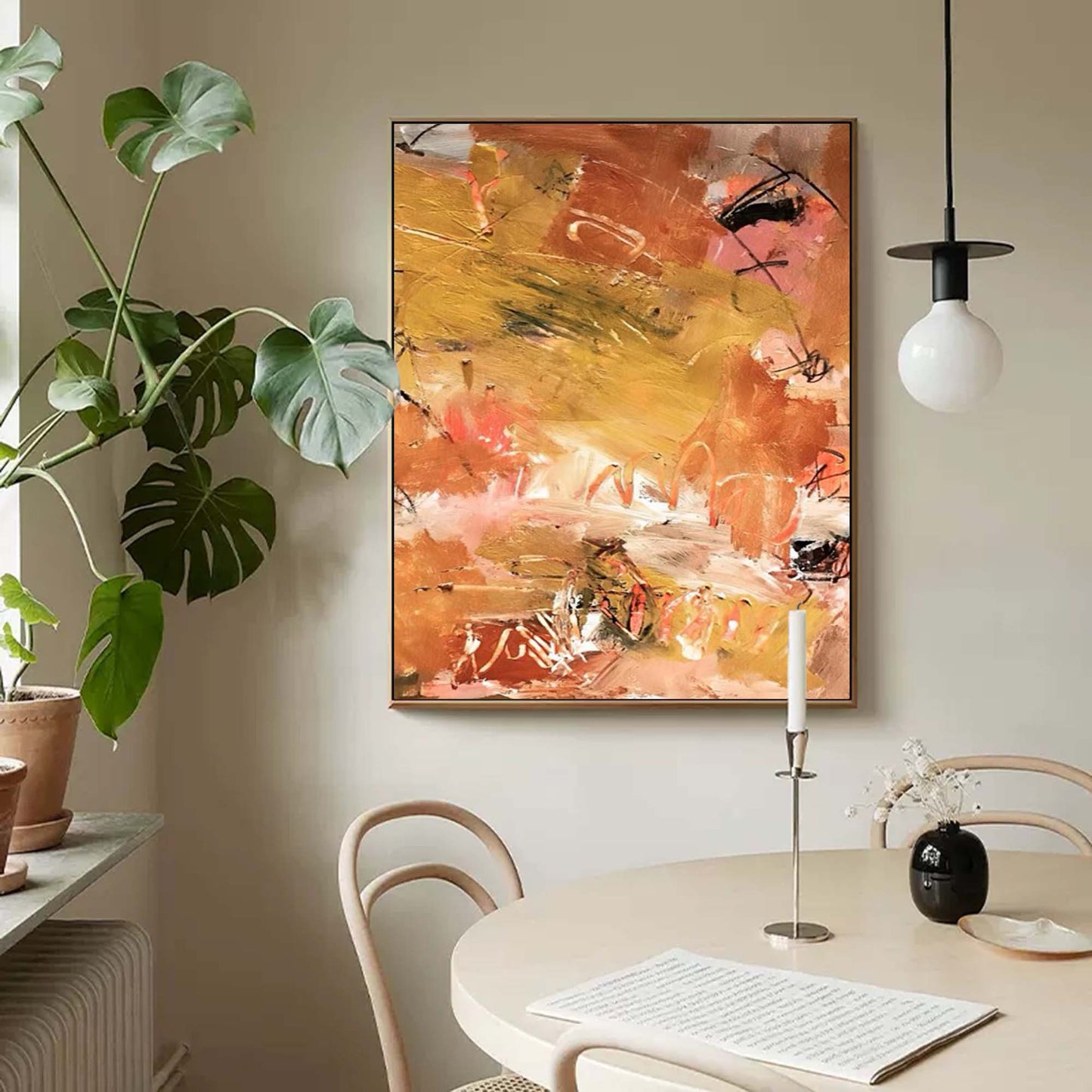 Vibrant Abstract Oil Painting for Modern Home Decor and Art Collection