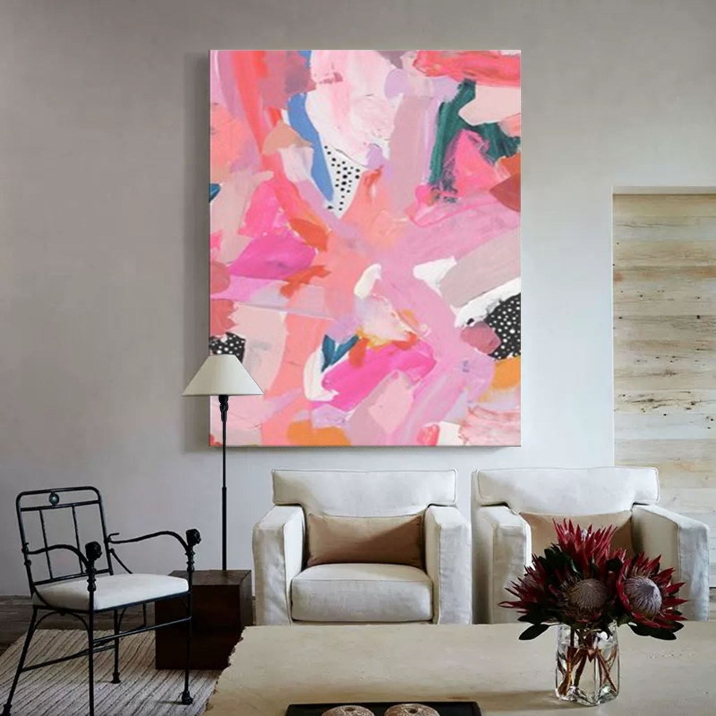 Vibrant Abstract Oil Painting for Modern Home Décor and Art Enthusiasts