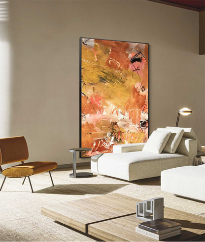 Vibrant Abstract Oil Painting for Modern Home Decor and Art Collection