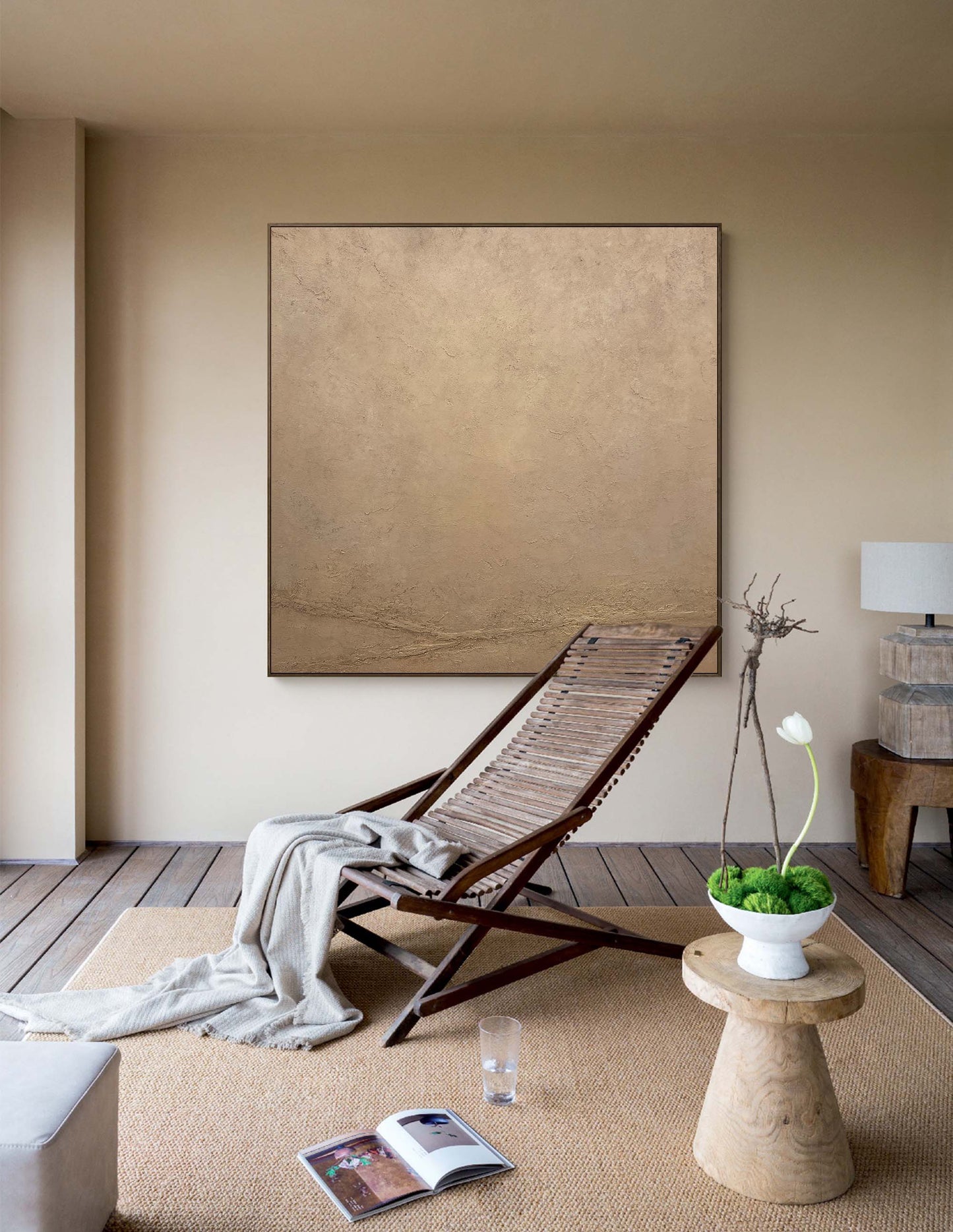 Elegant Minimalist Abstract Oil Painting for Modern Home Decor