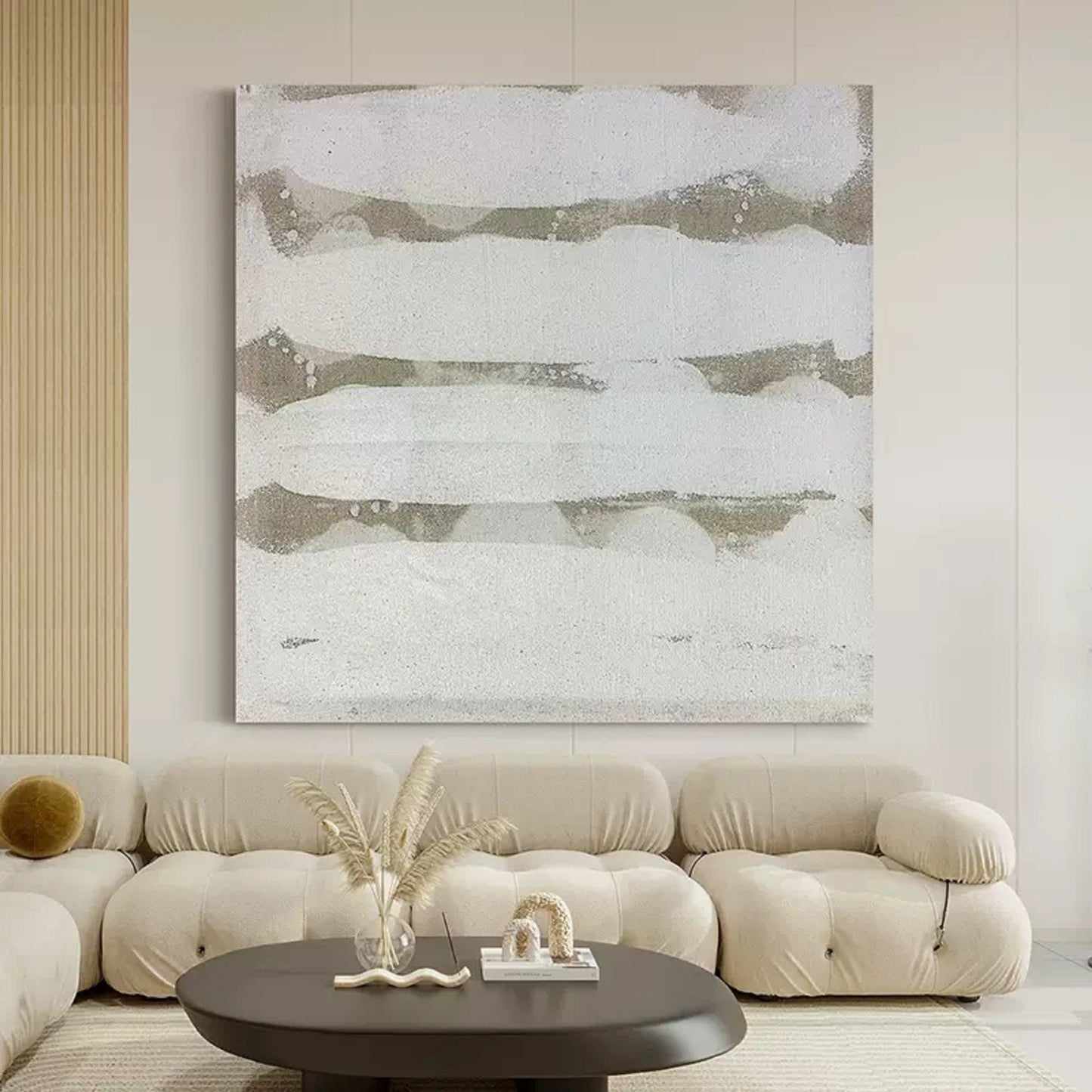 Serene Minimalist Abstract Oil Painting for Modern Home Decor