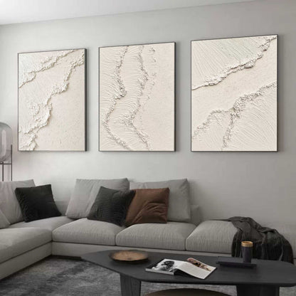 Textured Abstract Triptych for Modern Home Decor