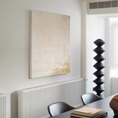Serene Beige Abstract Oil Painting for Minimalist Home Decor