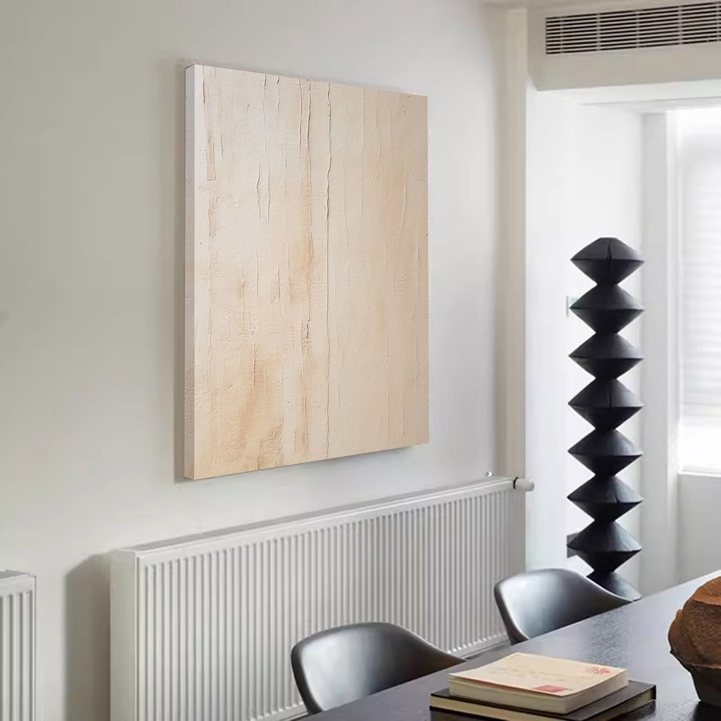 Elegant Textured Minimalist Oil Painting for Modern Home Decor