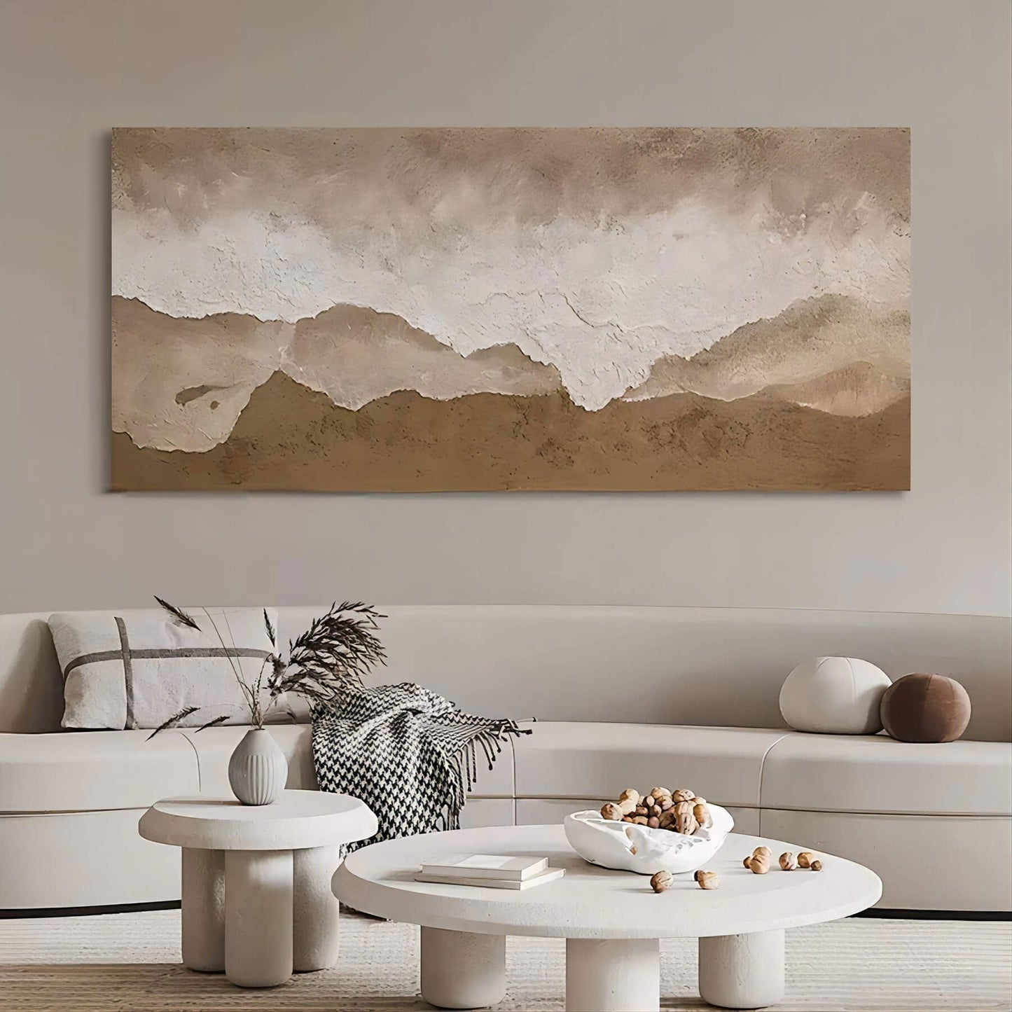 Tranquil Sandy Dunes Landscape Oil Painting for Serene Home Decor