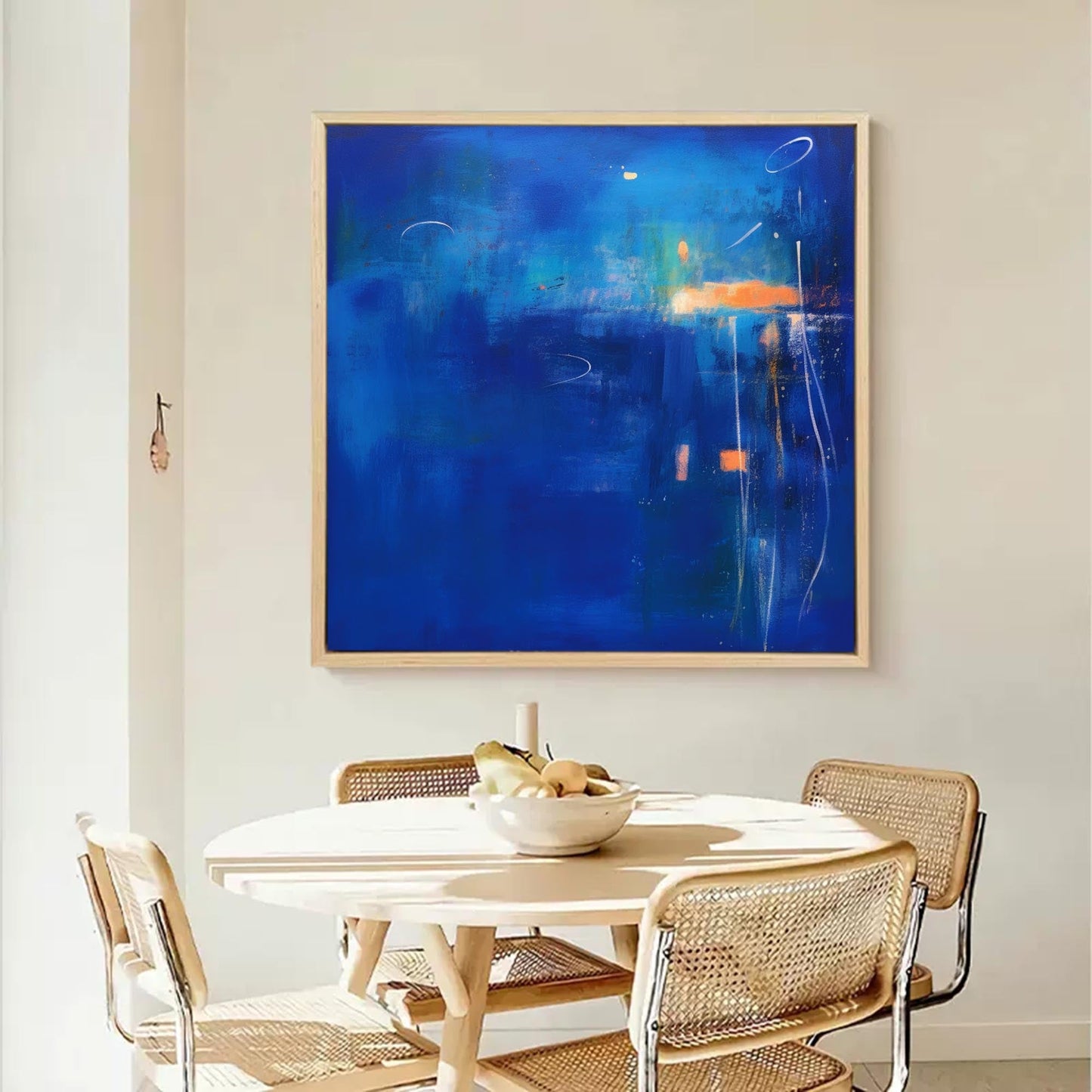 Vibrant Blue Abstract Oil Painting for Modern Home Decor and Art Enthusiasts