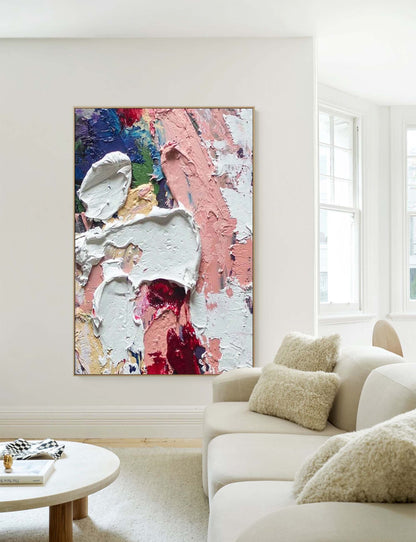 Colorful Abstract Oil Painting for Modern Home Decor and Art Enthusiasts