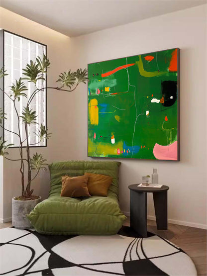 Vibrant Abstract Oil Painting on Canvas for Modern Home Décor