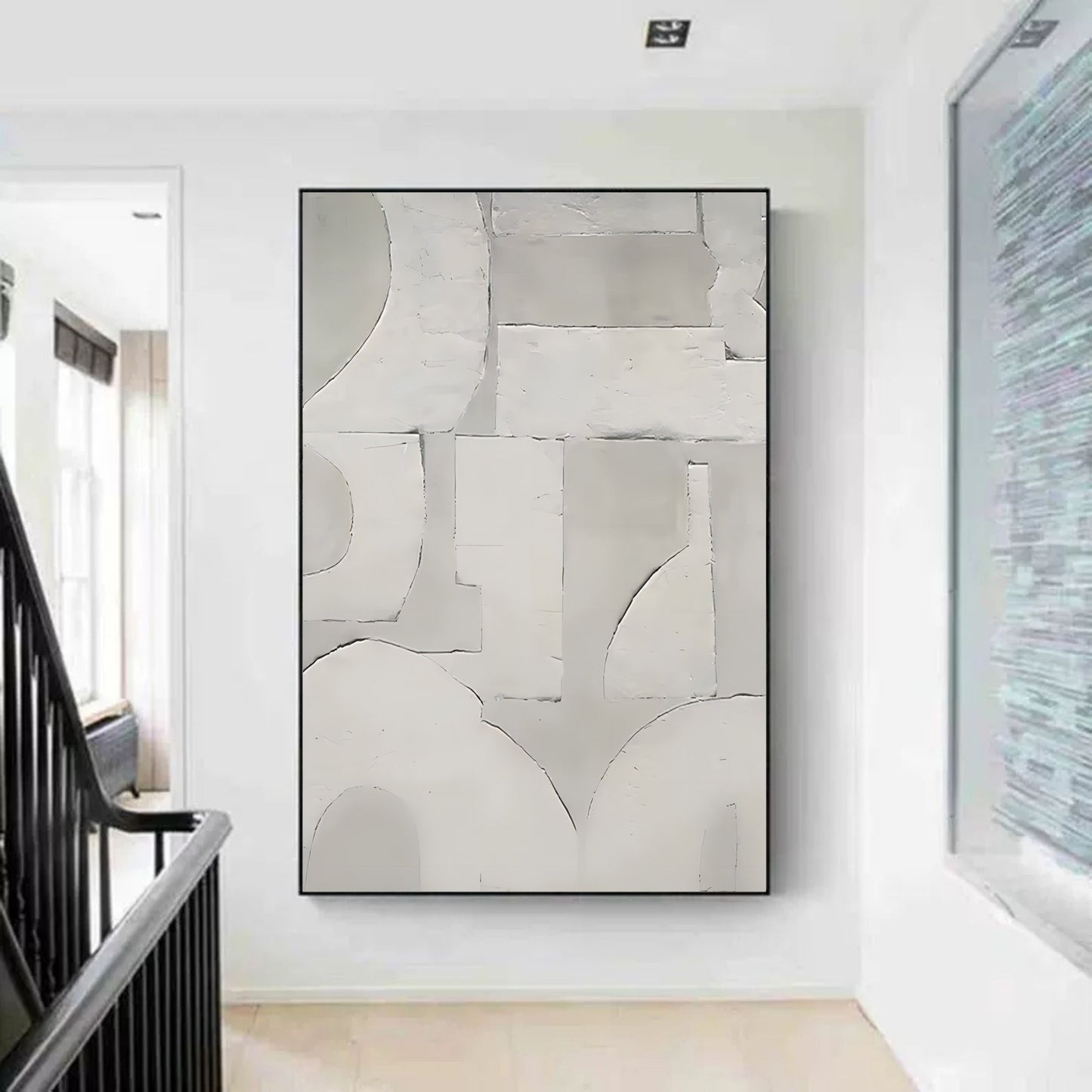 Elegant Wabi-Sabi Oil Painting for Minimalist Wall Decor in Neutral Tones
