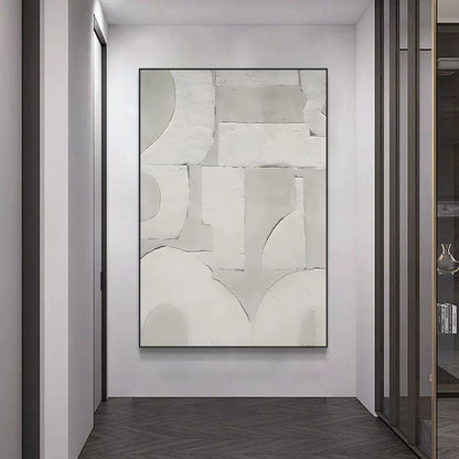 Elegant Wabi-Sabi Oil Painting for Minimalist Wall Decor in Neutral Tones