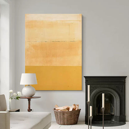 Serene Minimalist Oil Painting in Warm Earthy Tones for Modern Home Decor