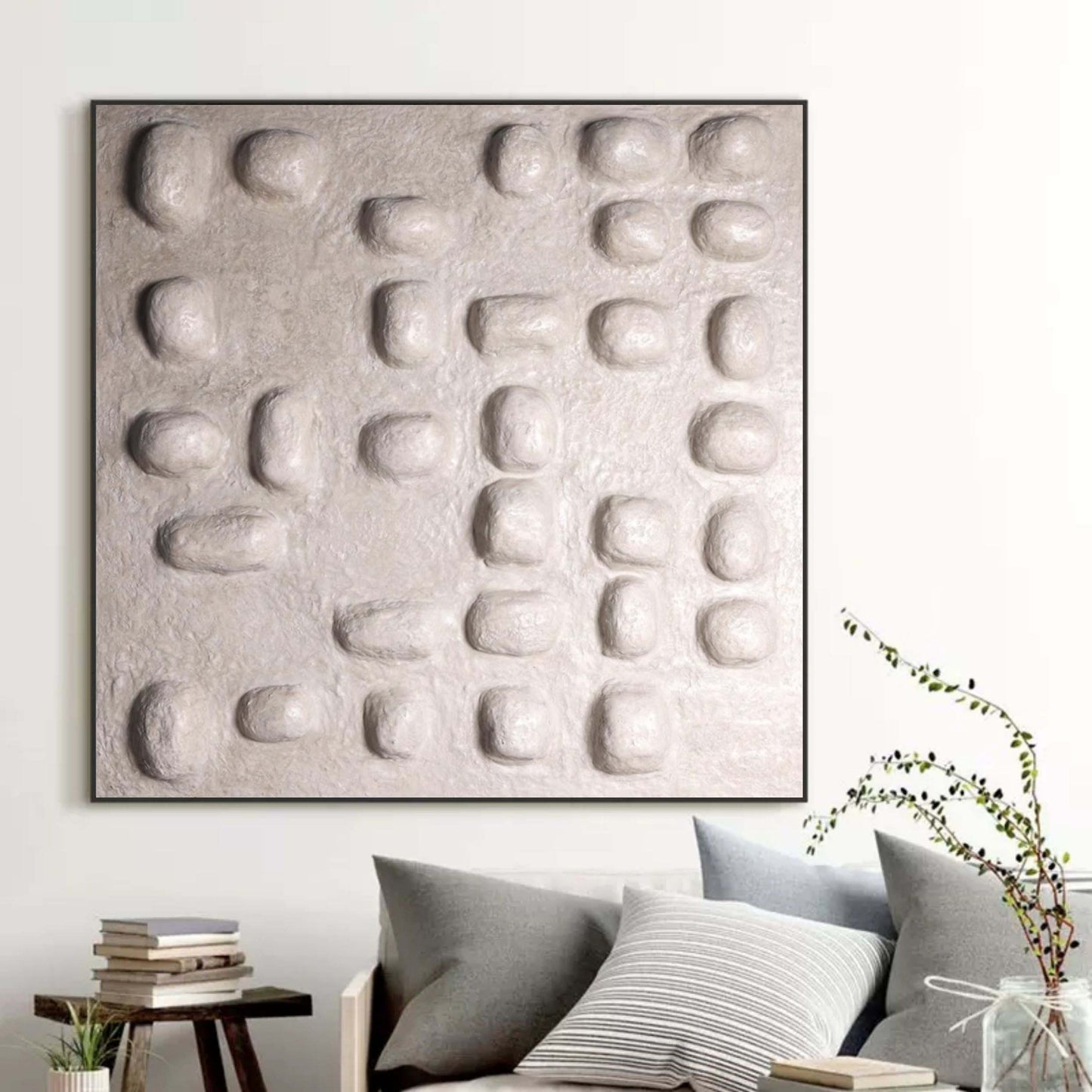 Textured Wabi-Sabi Canvas Art for Minimalist Home Decor and Modern Interiors