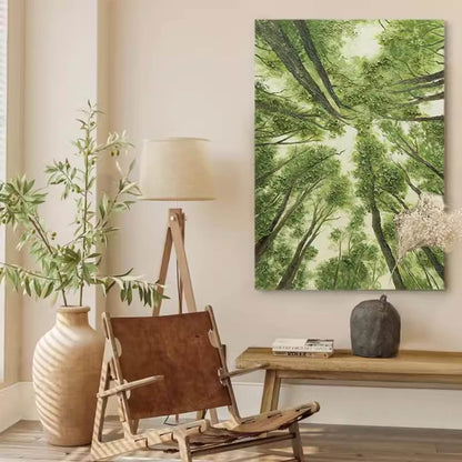 Enchanted Forest Canopy Oil Painting for Nature Lovers
