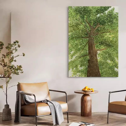 Majestic Green Canopy: Stunning Oil Painting of a Towering Tree