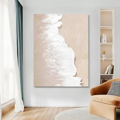 Abstract Textured Oil Painting in Soft Neutral Tones for Modern Interiors