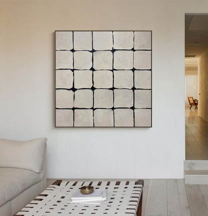 Modern Minimalist Geometric Oil Painting for Contemporary Home Decor