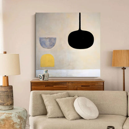 Abstract Minimalist Oil Painting for Modern Home Décor