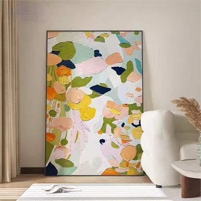 Vibrant Floral Abstract Oil Painting for Modern Home Décor