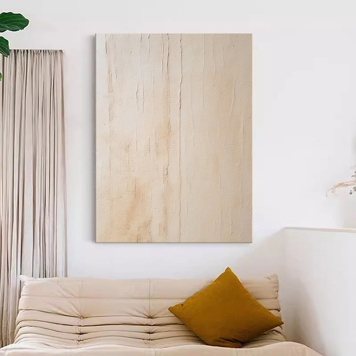 Elegant Textured Minimalist Oil Painting for Modern Home Decor