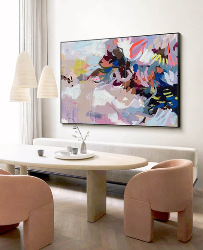 Vibrant Abstract Oil Painting for Modern Home Decor and Art Collectors