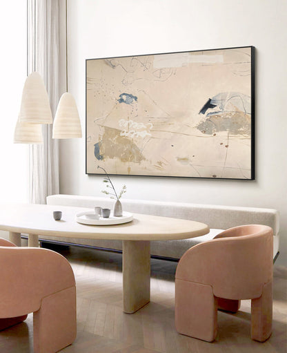 Elegant Minimalist Abstract Oil Painting for Modern Home Decor