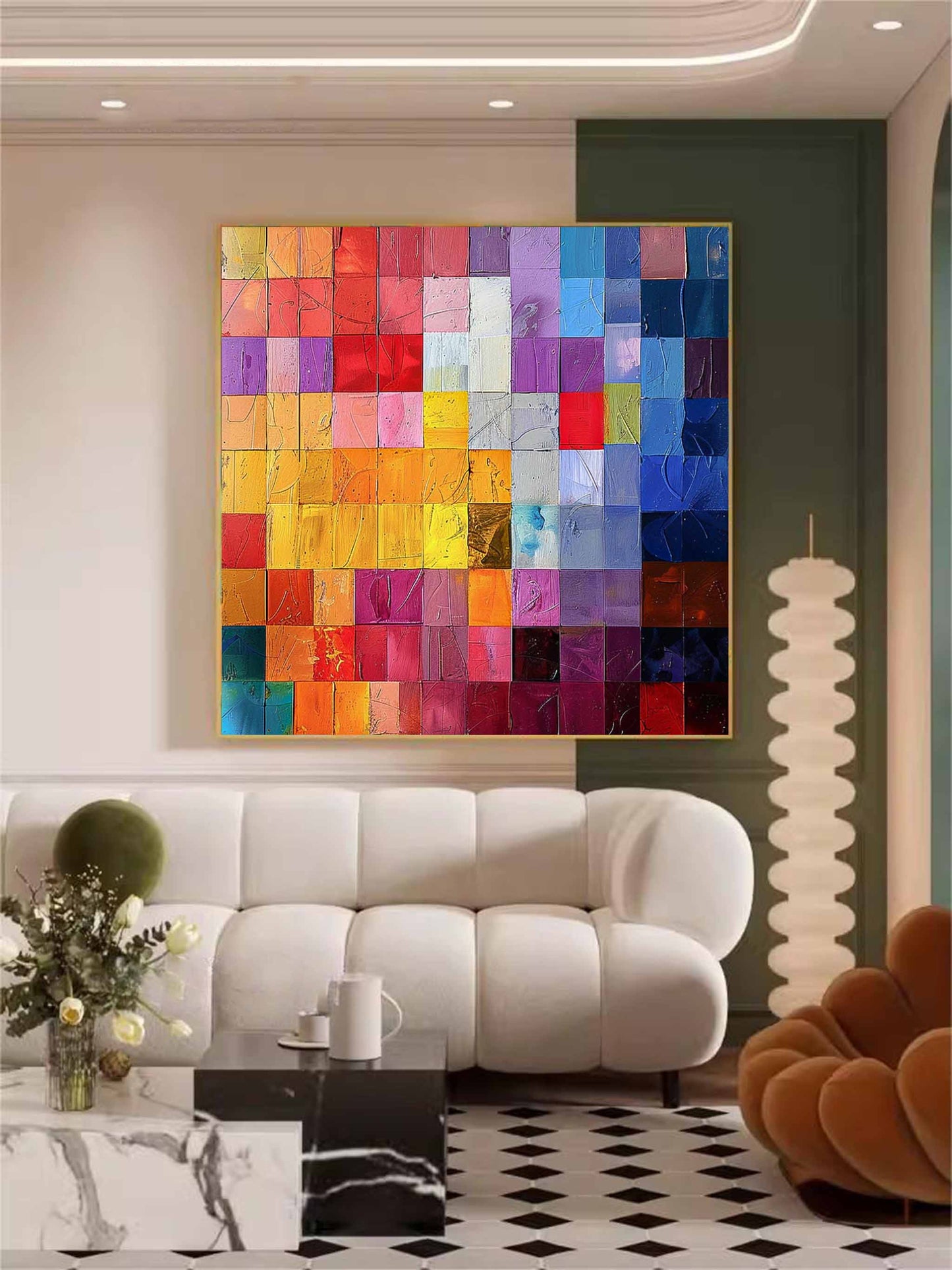 Vibrant Abstract Oil Painting for Modern Home Decor and Artistic Inspiration